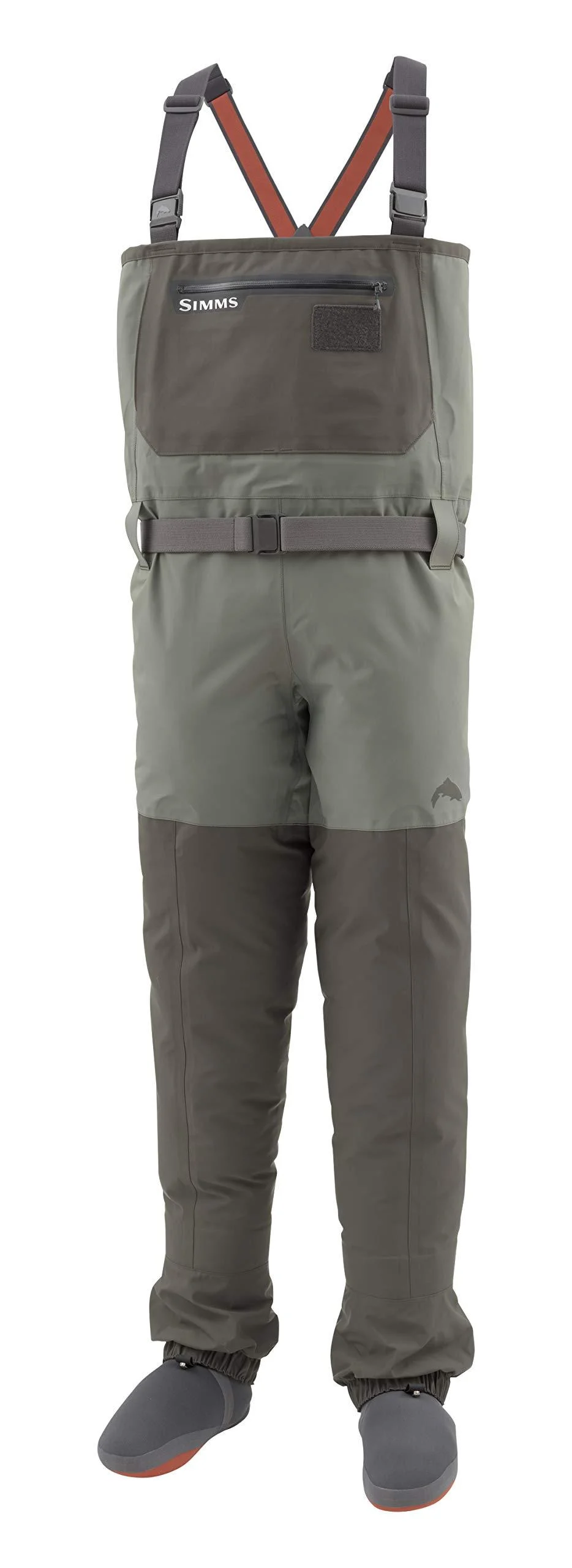 Simms Mens Freestone Waterproof Stockingfoot Chest Fishing Waders Large Dark Gunmetal
