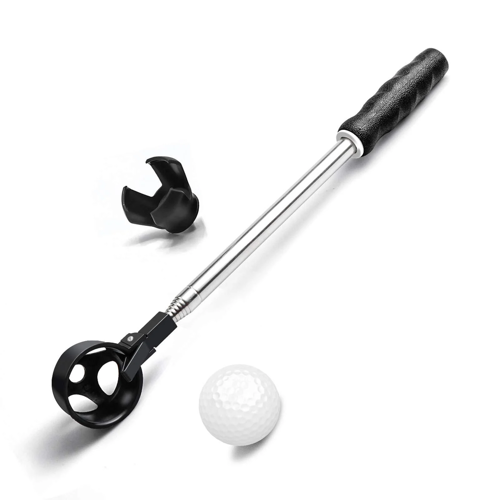 prowithlin Golf Ball Retriever, Golf Ball Retriever Telescopic for Water with Automatic Locking Scoop, Ball Retriever Tool Golf with Grabber Tool, Golf Accessories Golf Gift for Men Black 9ft