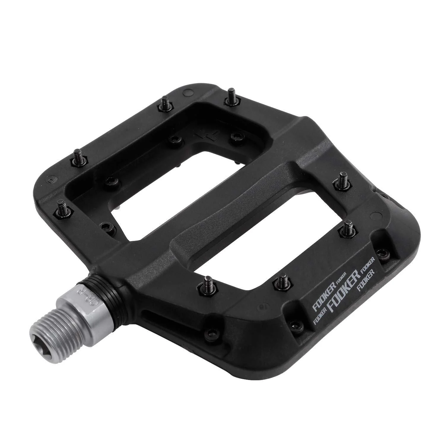 FOOKER MTB Pedals Mountain Bike Pedals 3 Bearing Non-Slip Lightweight Nylon Fiber Bicycle Platform Pedals for BMX MTB 9/16" Black 3 bearings