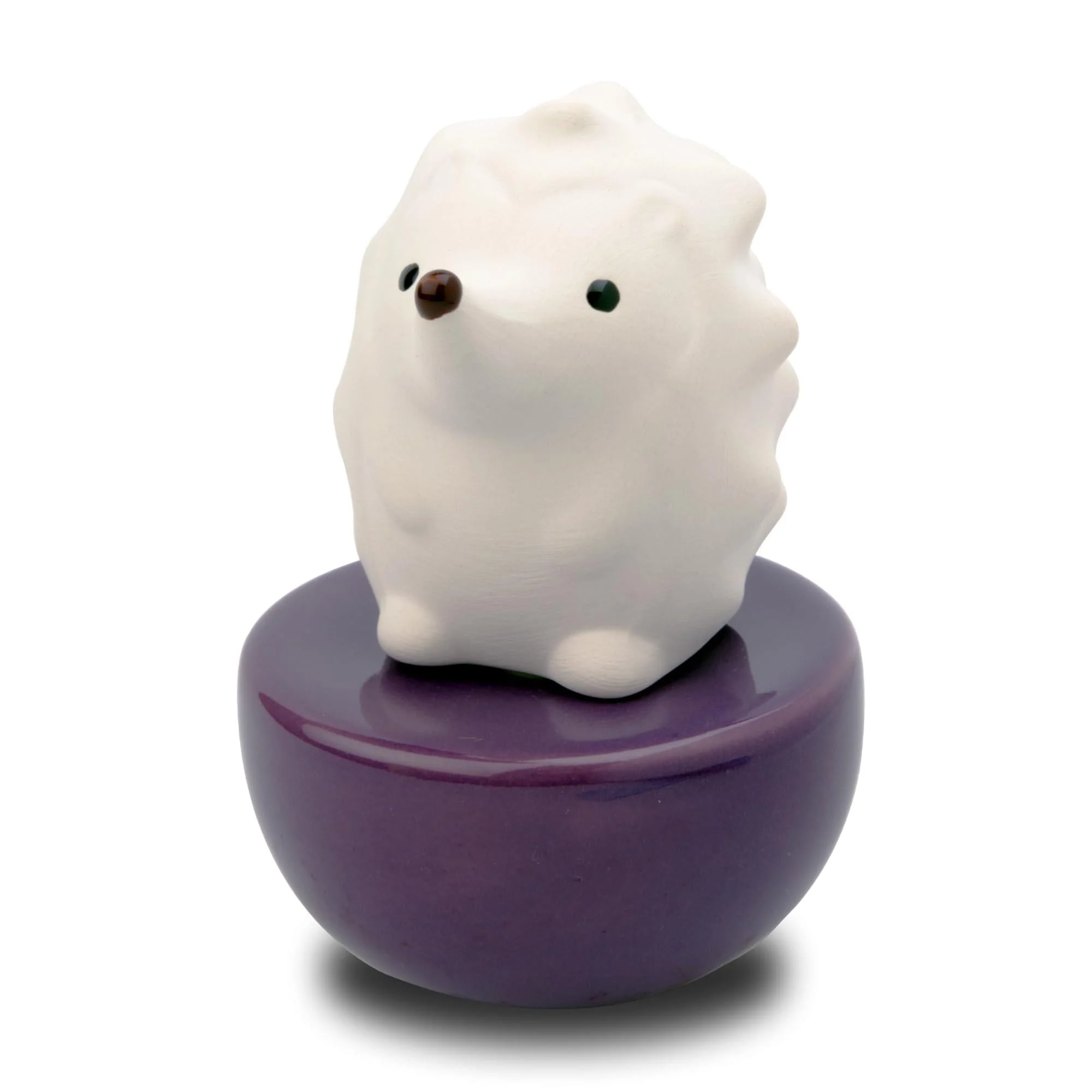 Spiky Hedgehog Non-Electric Ceramic Diffusers for Essential Oils and Aromatherapy Fragrance White Ceramic Diffusers in Car or Desk Office Decor and Small Bathroom at Home Purple Vase