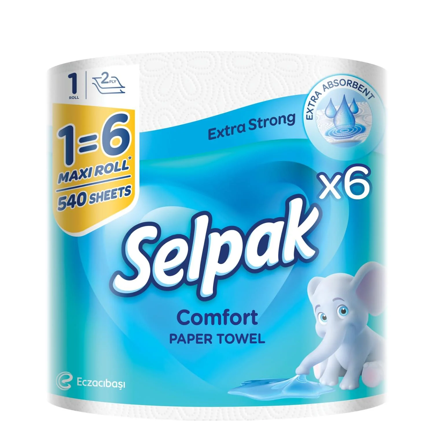 Selpak comfort maxi 100% pure cellulose kitchen roll 2-layer 3240 sheet suitable for food contact kitchen towels kitchen paper towels towel rolls 6 Pack 6 maxi rolls