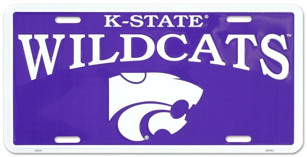 (6x12) Kansas State K-State Wildcats NCAA Tin License Plate