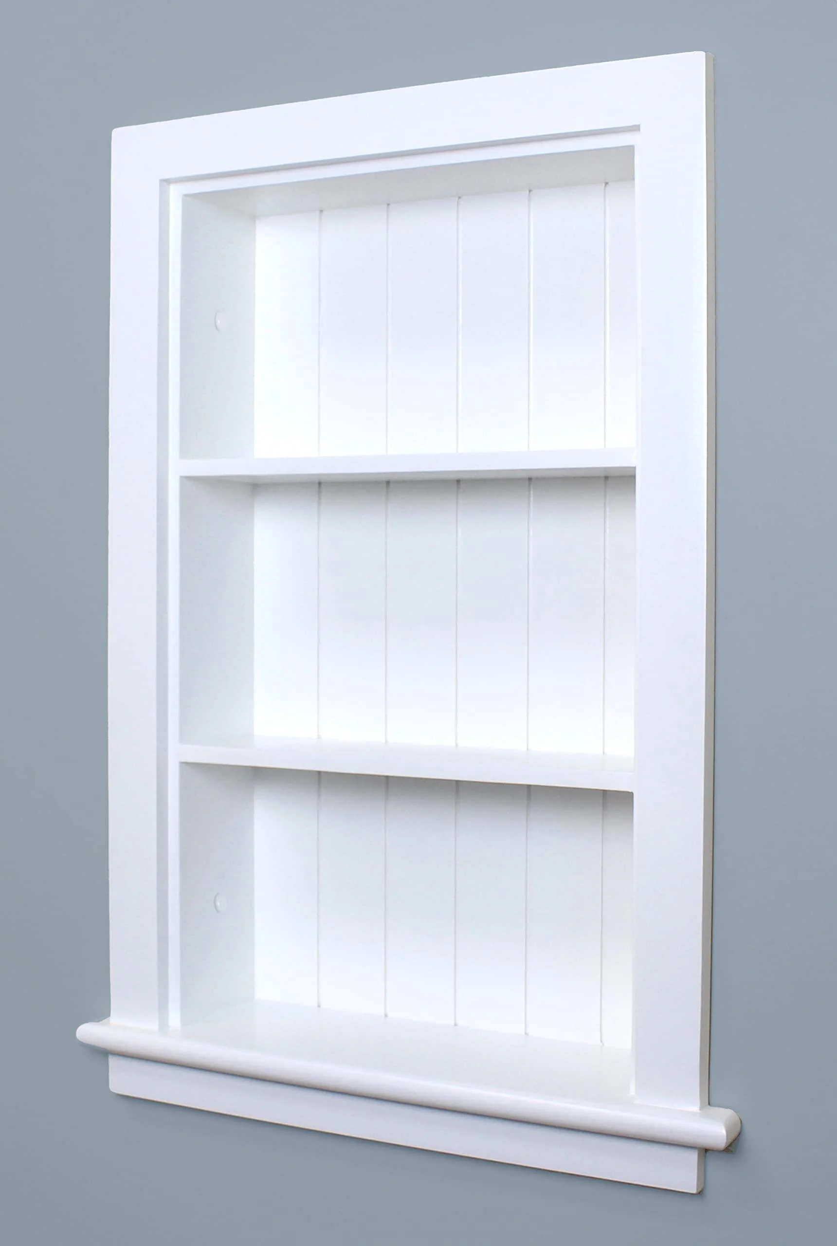 Fox Hollow Furnishings 14x24 Aiden Wall Niche (White w/Beadboard Back) White W/ Beadboard Back
