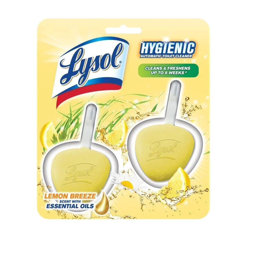 Lysol Hygienic Automatic Toilet Bowl Cleaner Lemon Breeze 2ct