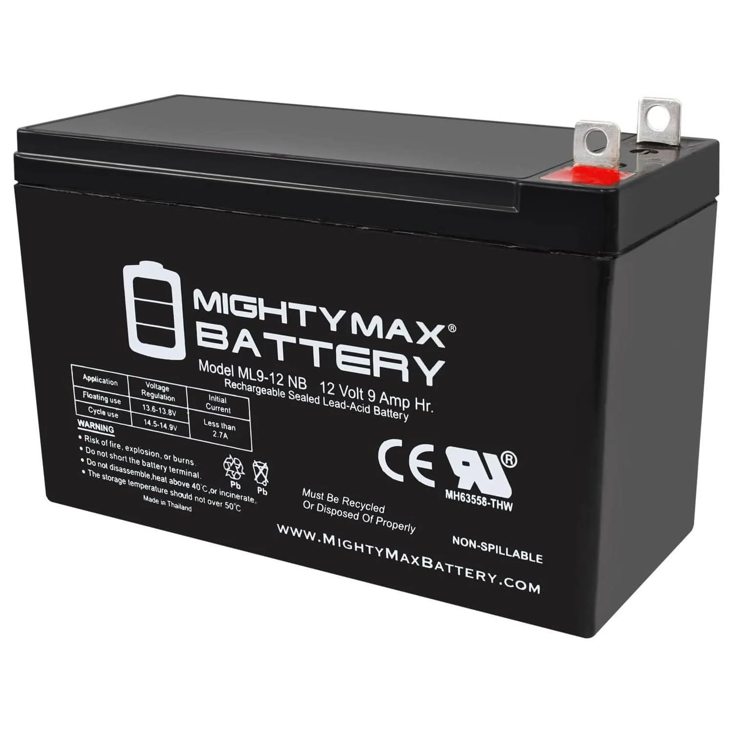 Mighty Max Battery 12V 9AH SLA Battery Replacement for Generac YD9-12