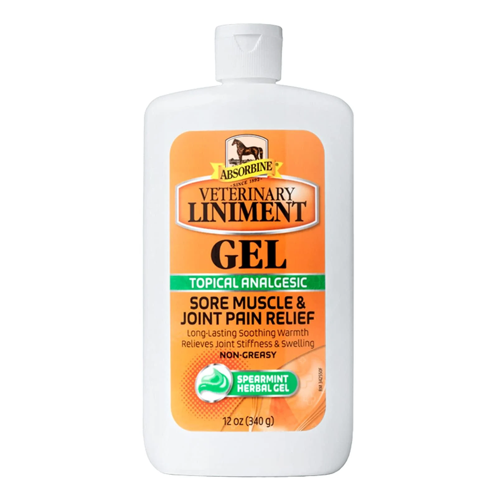 Absorbine Veterinary Liniment Gel, Topical Menthol Analgesic Rub for Sore Muscle, Joint & Arthritis Pain Relief 12 oz