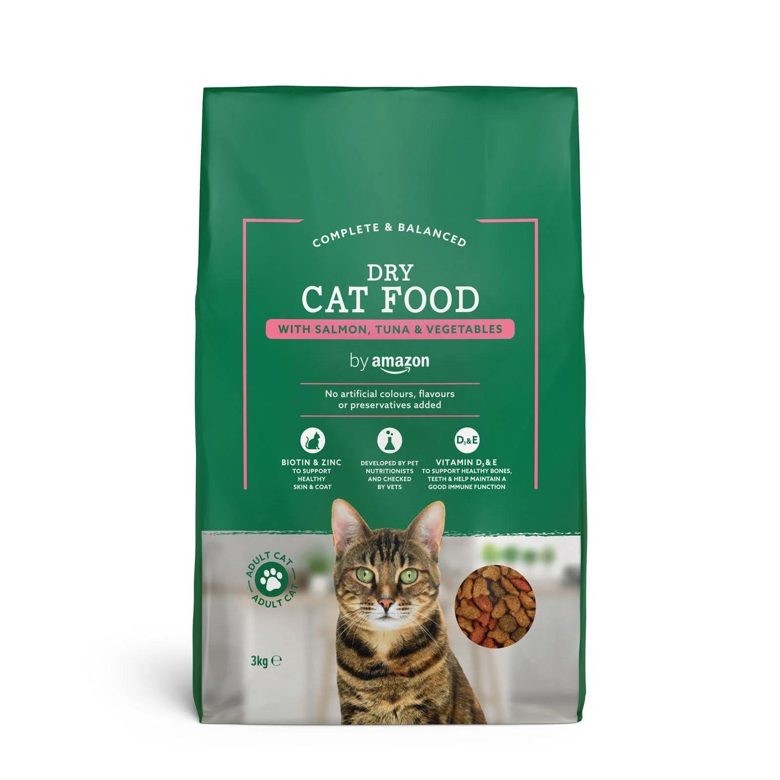by Amazon - Complete Dry Cat Food with Salmon Tuna and Vegetables 1 pack of 3kg