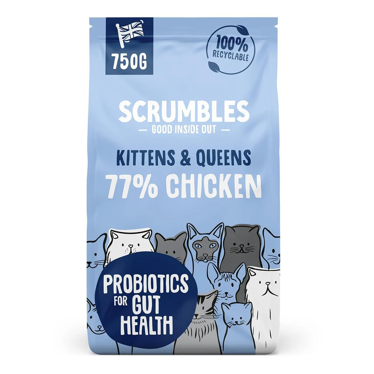 Scrumbles Complete Dry Kitten Food Gluten Free Recipe 750g package may vary 750 g (Pack of 1)