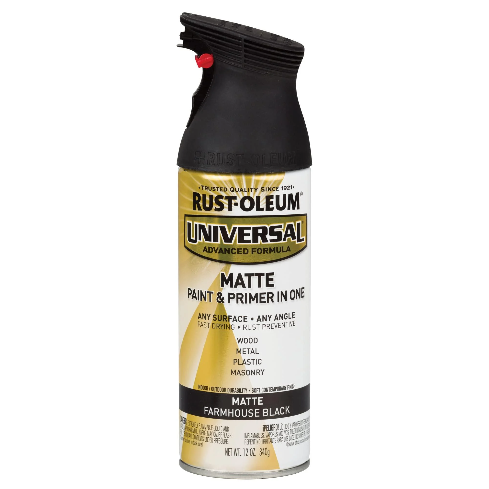 Rust-Oleum 330505 Universal All Surface Spray Paint 12 oz Matte Farmhouse Black