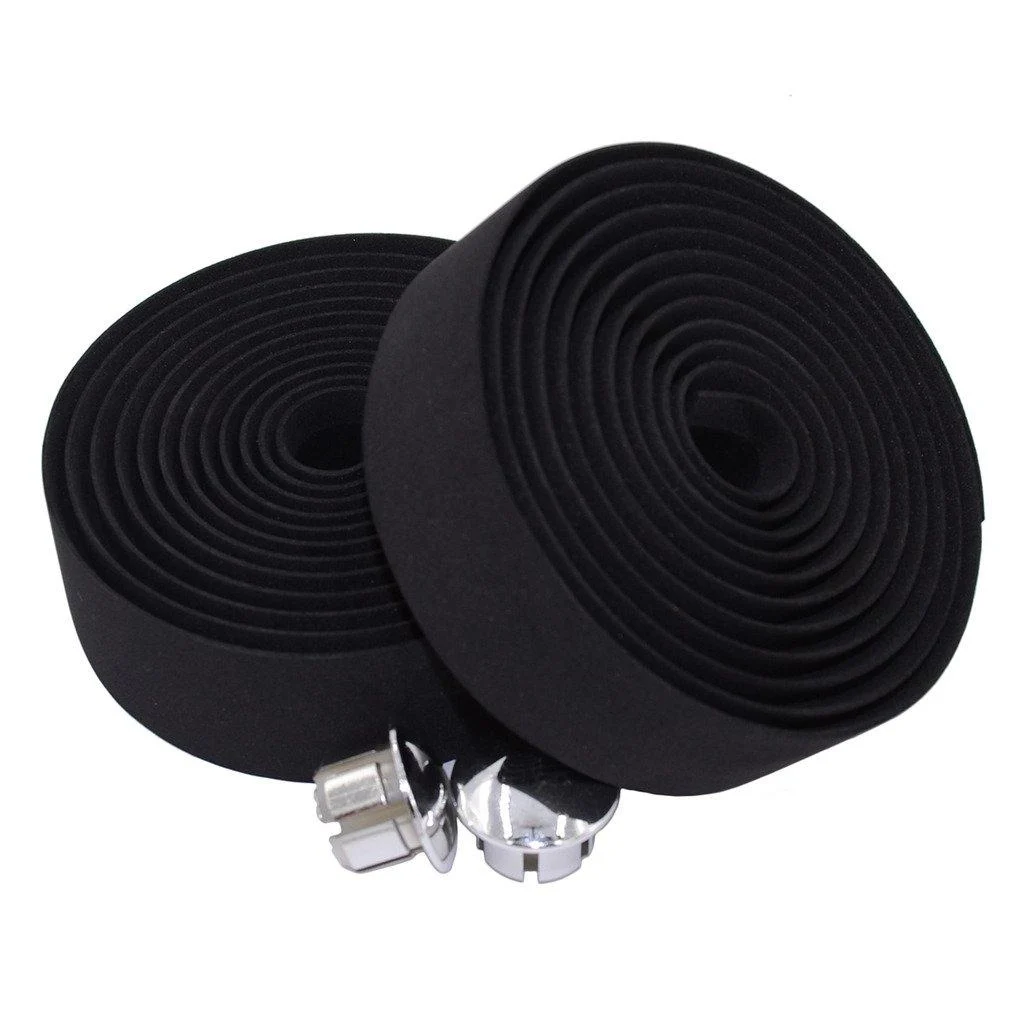 KINGOU EVA Road Bike Handlebar Tape Bicycle Bar Wraps - 2PCS Per Set black