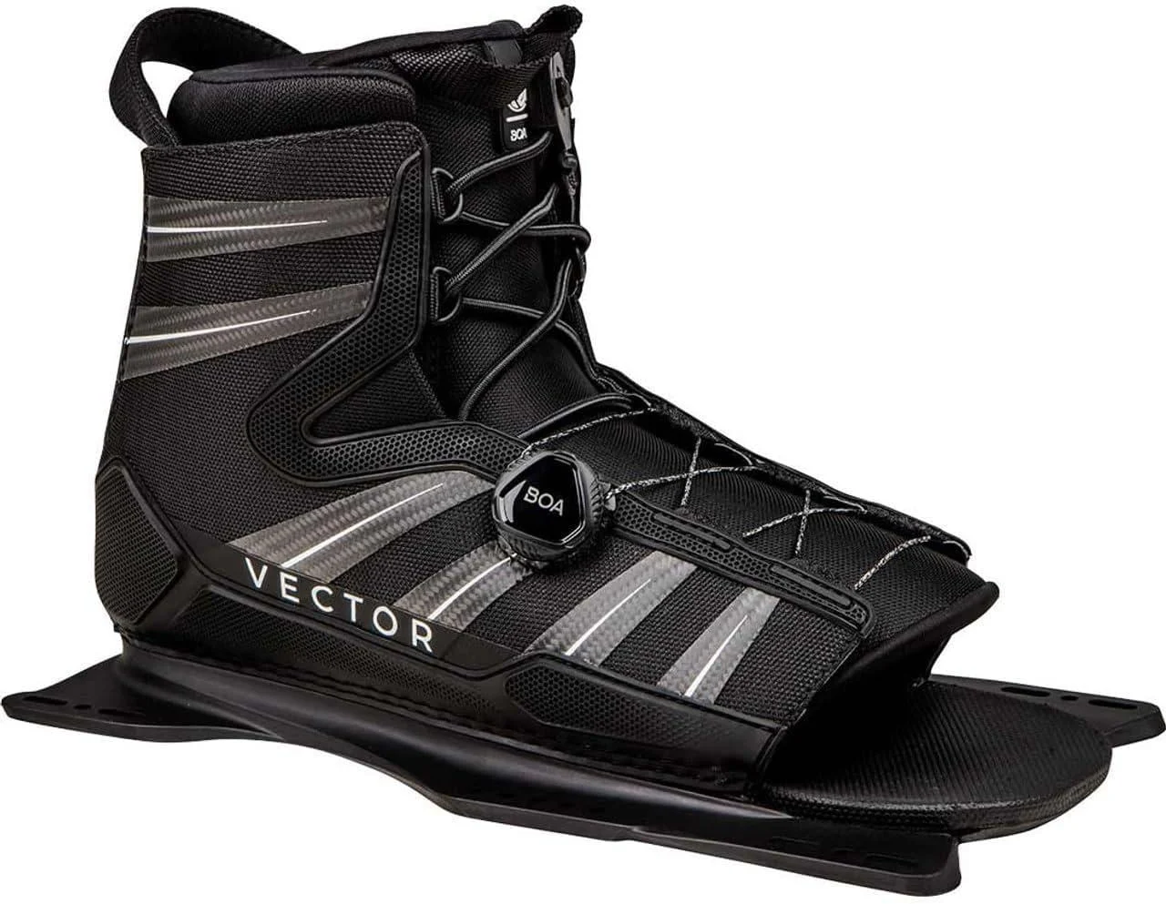 Radar Vector Boa Waterski Boot Feather Frame - Black & Carbon & White