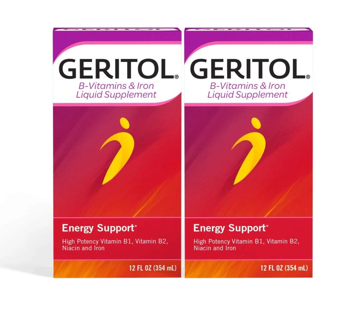 Geritol B-Vitamins and Iron Liquid Supplement, 12-Ounce, 2 Count 12 Fl Oz (Pack of 2)