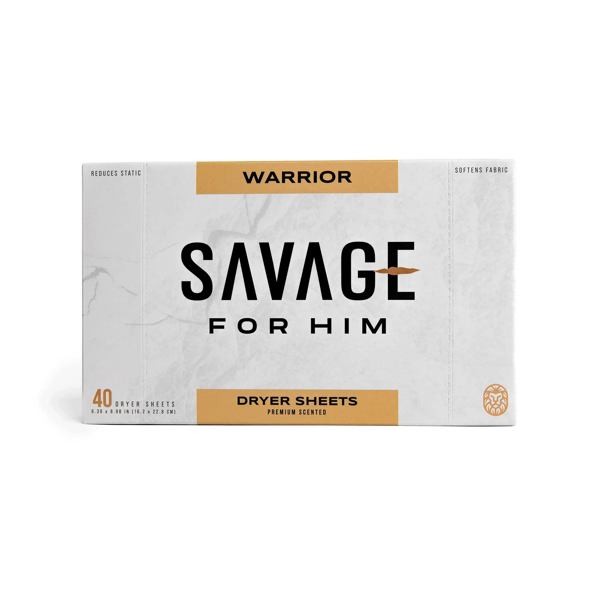 Laundry Dryer Sheets - No Plastic Jug Compact & Travel-Friendly Warrior Scent - 40 Sheets
