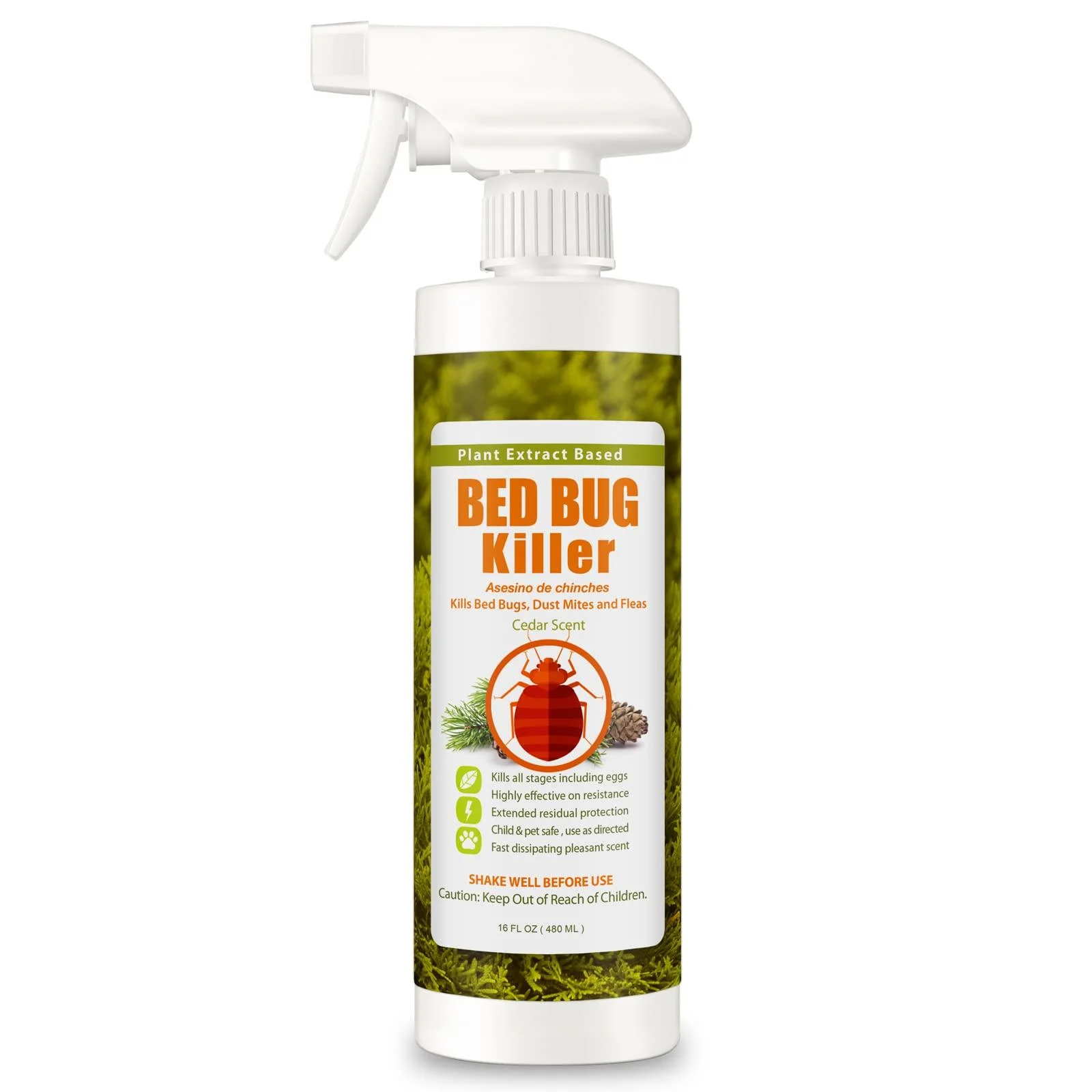 Bed Bug Killer 16 oz EcoVenger by EcoRaider, 100% Kill Efficacy, Bedbugs & Mites, Kills Eggs & The Resistant, Lasting Protection, USDA BIO-Certified, Plant Extract Based & Non-Toxic, Child & Pet Safe 16 Fl Oz (Pack of 1)