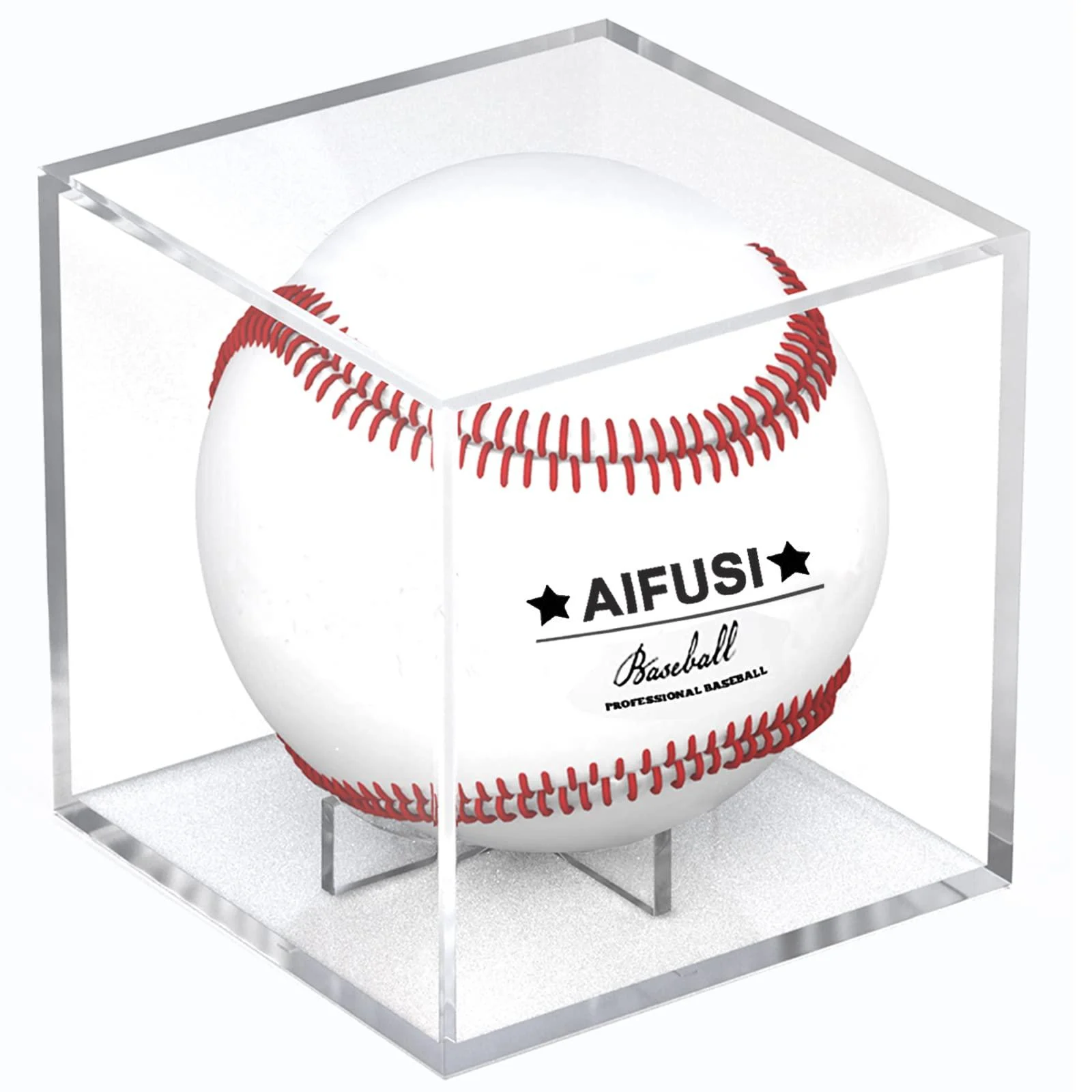 Baseball Display Case, UV Protected Acrylic Cube Baseball Holder Square Clear Box Memorabilia Display & Storage Sports Official Baseball Display Case - Autograph Display - Fits Official Size Ball 1 PACK