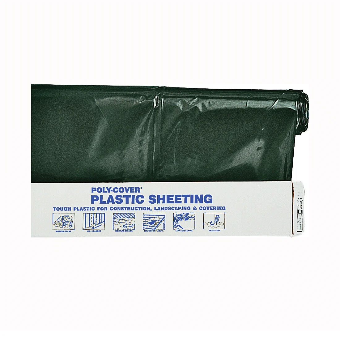 6X28-B Poly Film, 100 ft L, 28 ft W, 6 mil Thick, Black