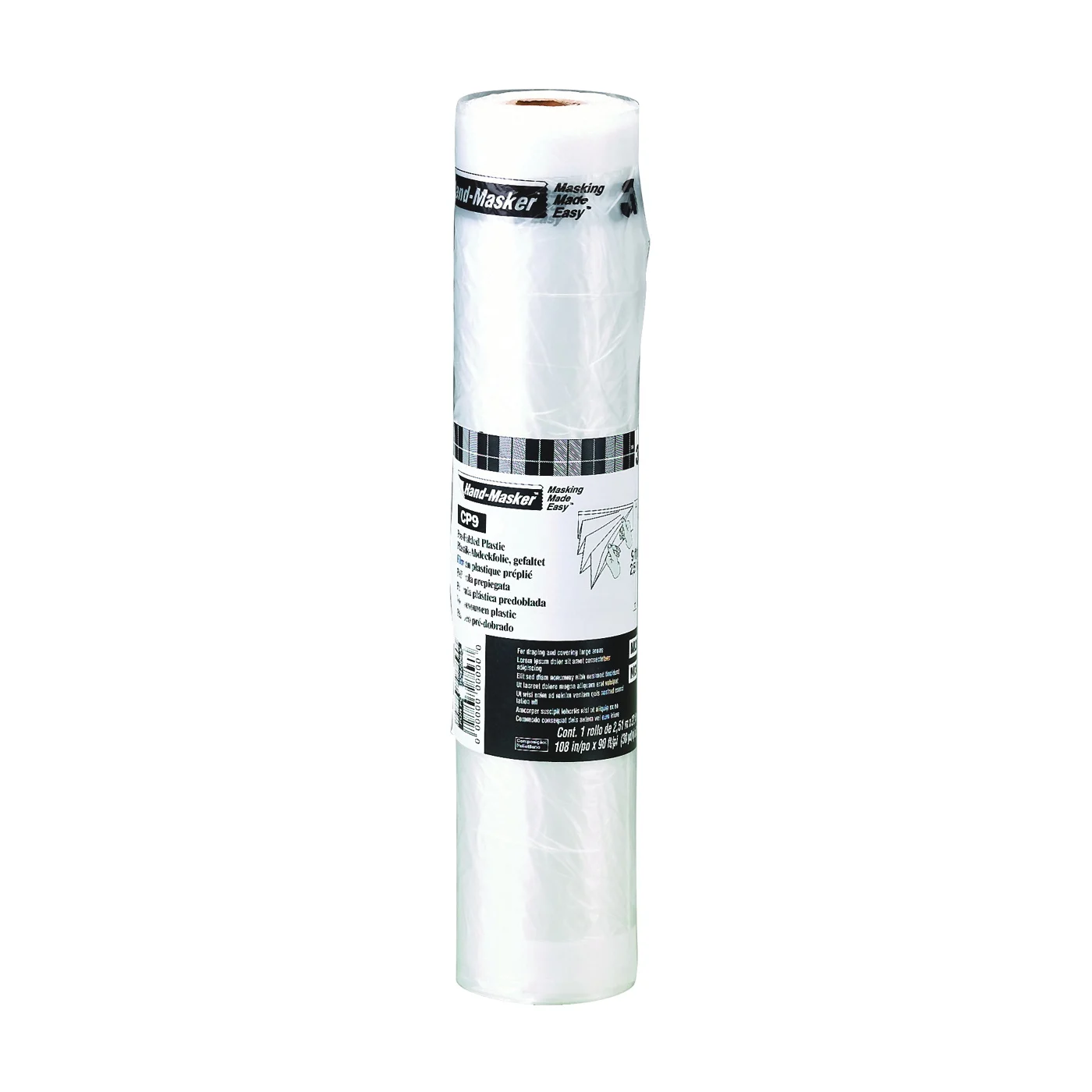 CP9 Masking Film, 90 ft L, 9 ft W, 0.35 mil Thick, Clear - 3M