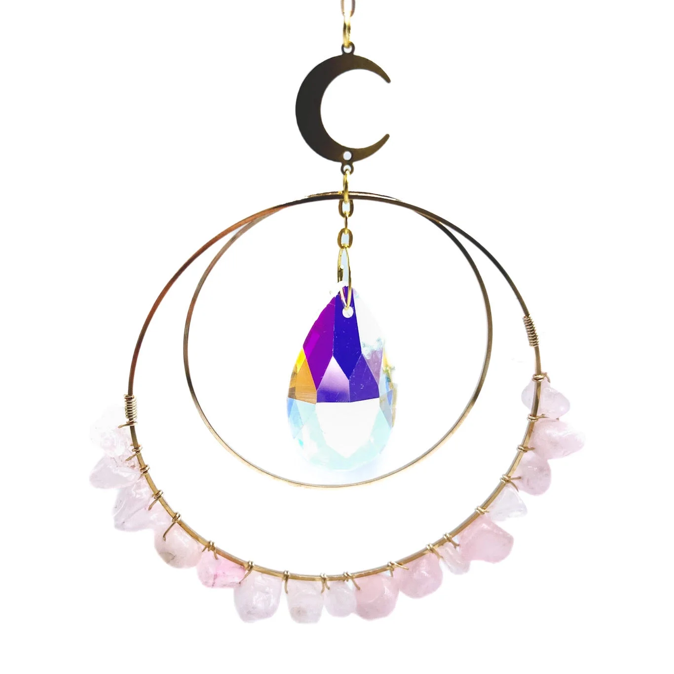 Crystal Chip Suncatcher - Rose Quartz