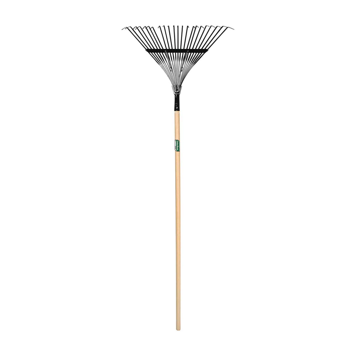 64430 Leaf Rake, Steel Tine, 22-Tine, Hardwood Handle, 48 in L Handle