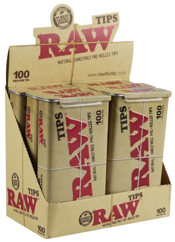 RAW Pre-Rolled Tips | 100pc Tin | 6pk Display