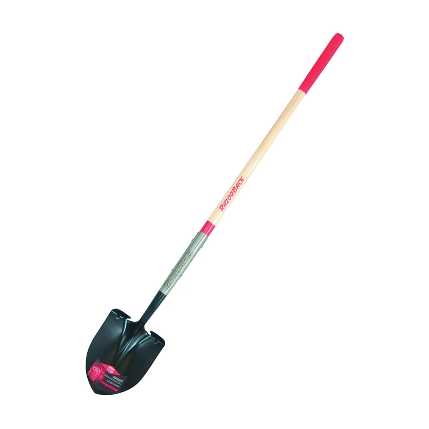 2593600 Shovel, 9 in W Blade, Steel Blade, Hardwood Handle, Long Handle, 48 in L Handle - Razor-Back