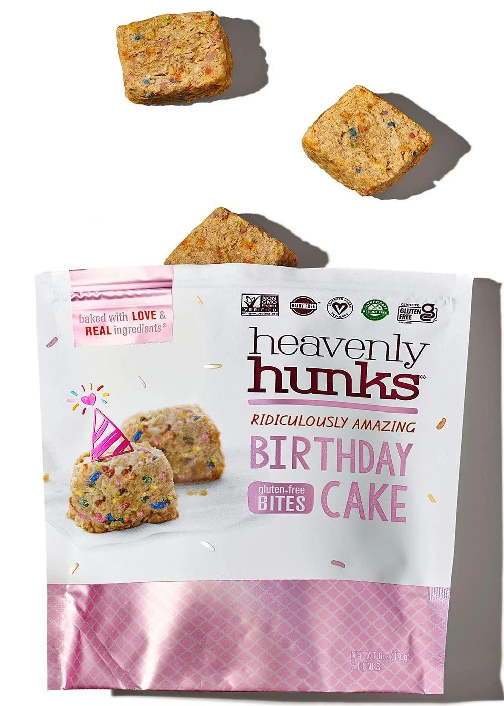 Heavenly Hunks Organic Birthday Cake - 22oz Bag Birthday Cake 1.37 Pound (Pack of 1)