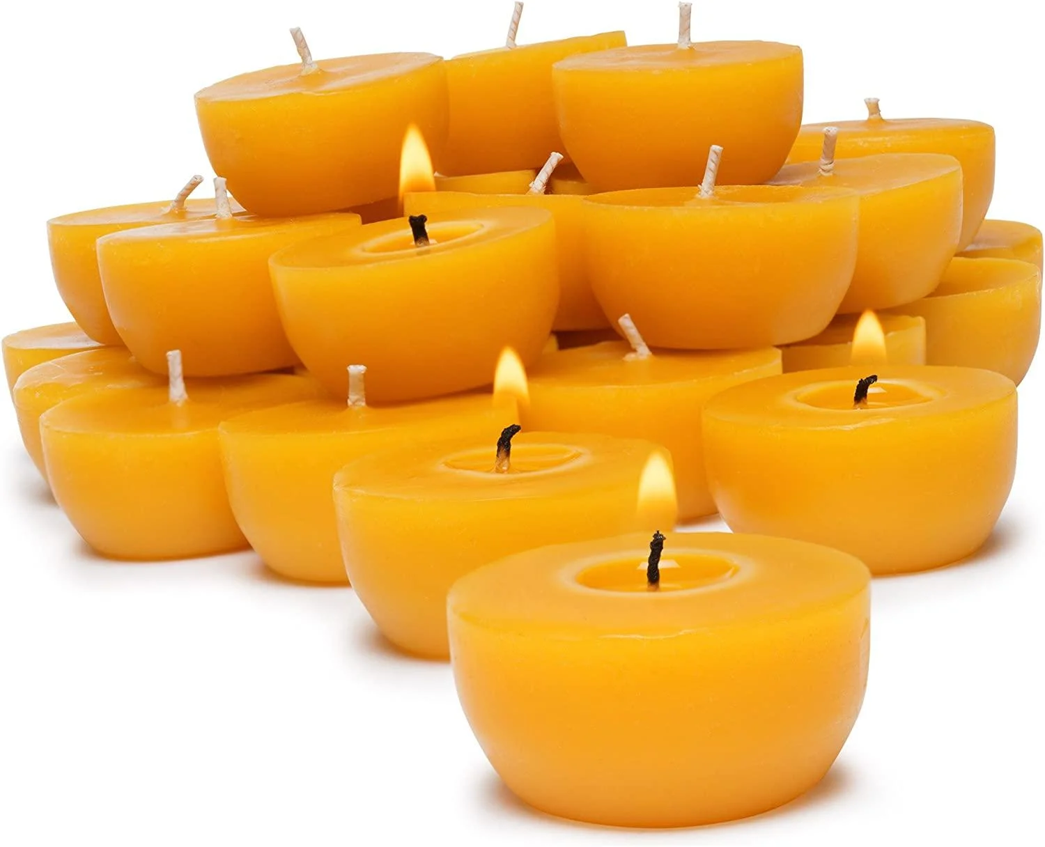 Serenibee Candle Beeswax Tea Lights Candles Bulk Refills - 30 Count