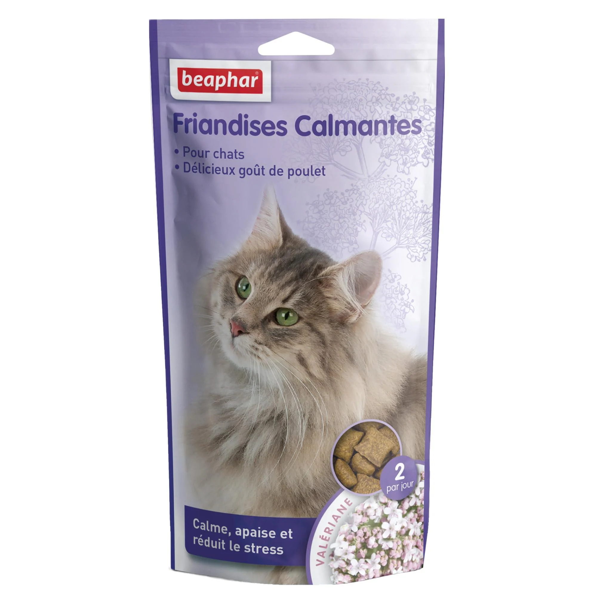 BEAPHAR Calming Valerian Treats for Cats Reduces stress and behavioral problems without addiction or drowsiness Chicken flavor Ready to use 35g