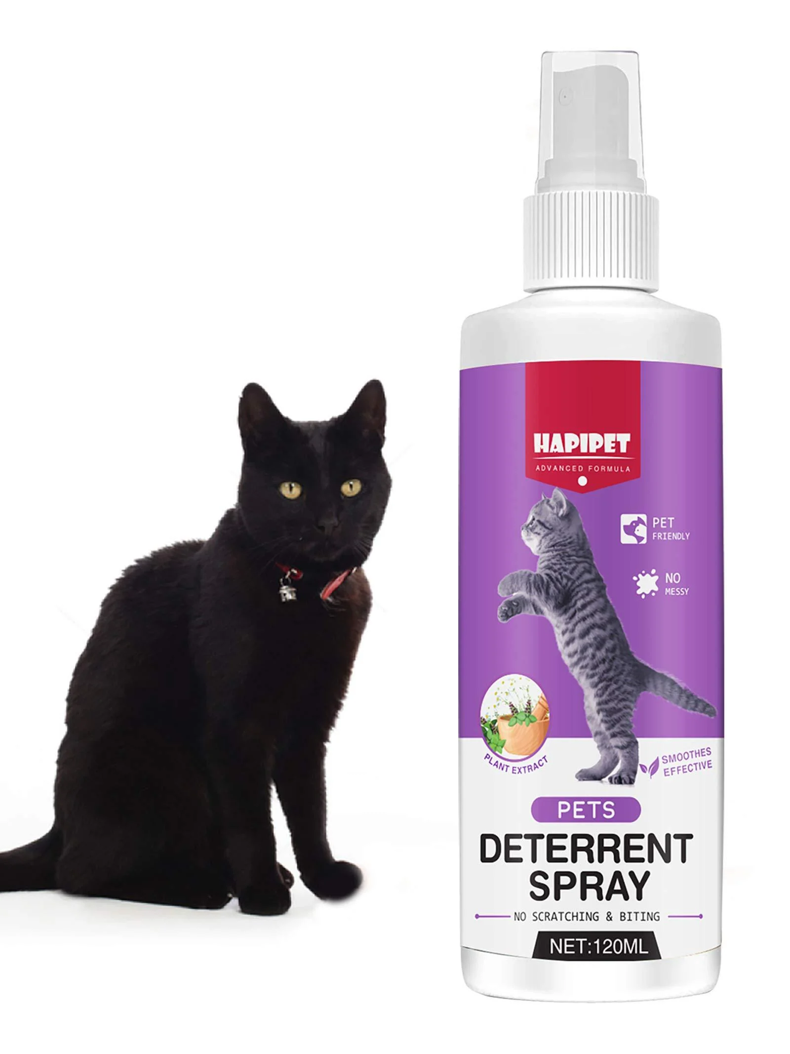 Inscape Data Cat Spray Deterrent, Anti-Scratch Cat Training Spray - Protects Furniture- Indoor & Outdoor Use Purple