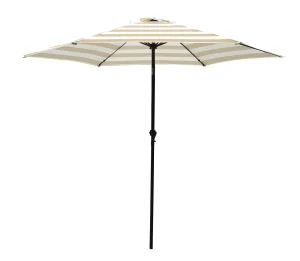UM90BKOBD04/WT Umbrella, 8.2 ft H, 8.9 ft W Canopy, 8.9 ft L Canopy, Round Canopy, Steel Frame, Taupe/White Fabric - Seasonal Trends
