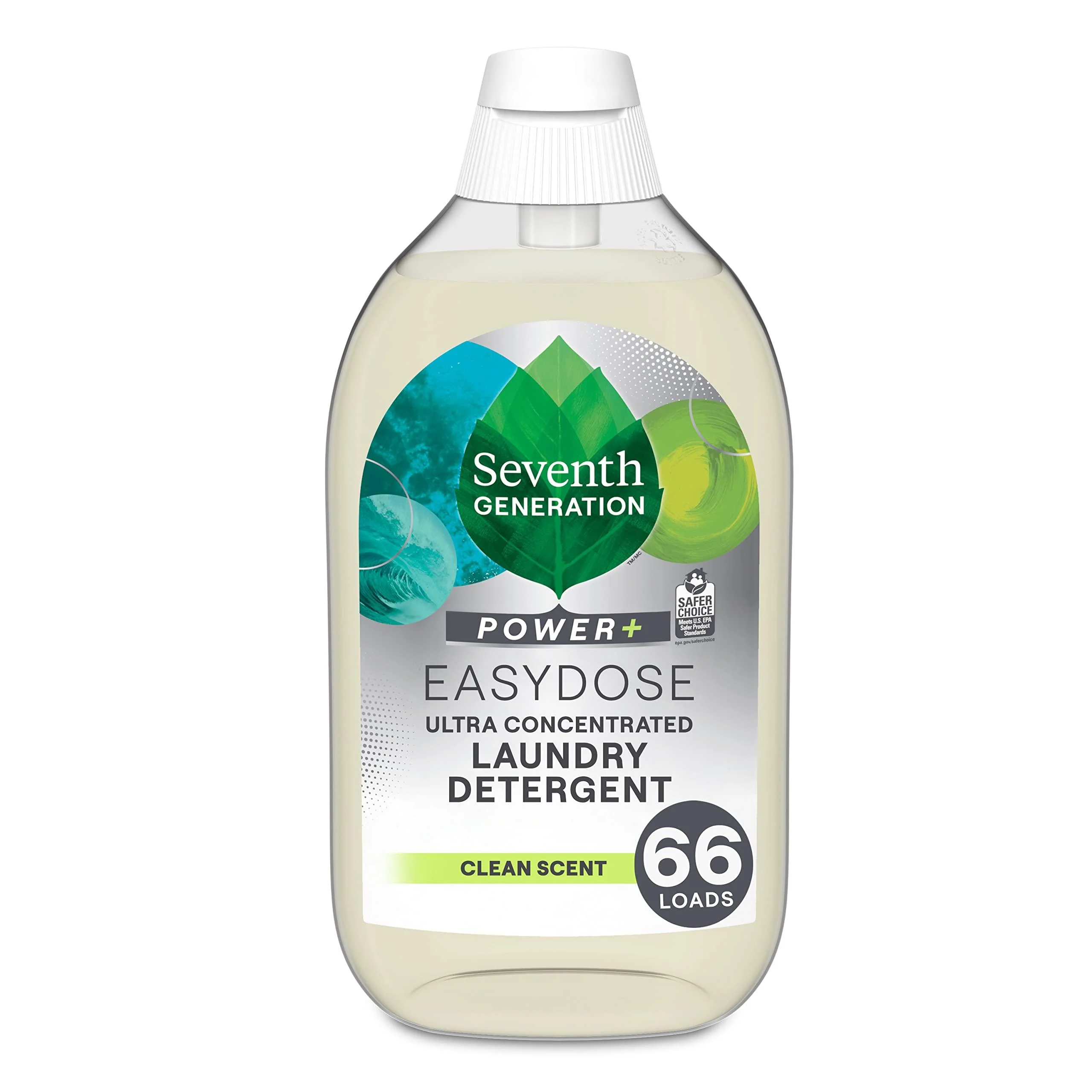 Seventh Generation Laundry Detergent 23 oz (66 Loads) Ultra Concentrated EasyDose Power+ Clean Scent Ultra Power Plus