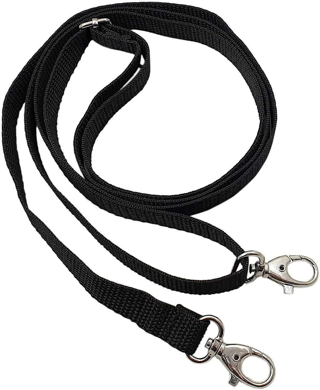Universal transport strap/lifting strap/carrying strap for various bags with 2 snap hooks in black in various designs (model 1) - myledershop