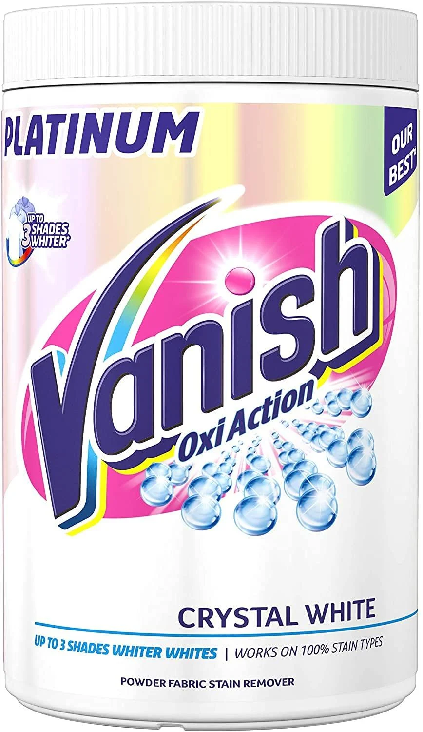 Vanish Fabric Stain Remover Platinum Oxi Action Powder Crystal Whites 1.41 kg