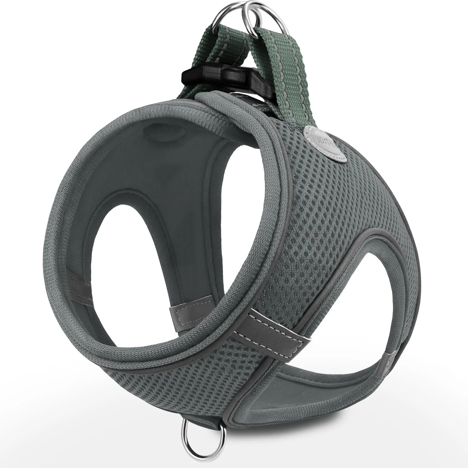 Joyal dog harness reflective soft padded dog dishes air-mesh breathable breast dishes for medium-sized dogs XL gray xl breast: 55-61cm gray
