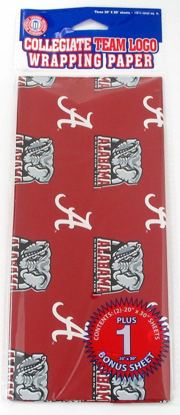NCAA College Wrapping Paper Alabama Crimson Tide - Pro Specialties Group