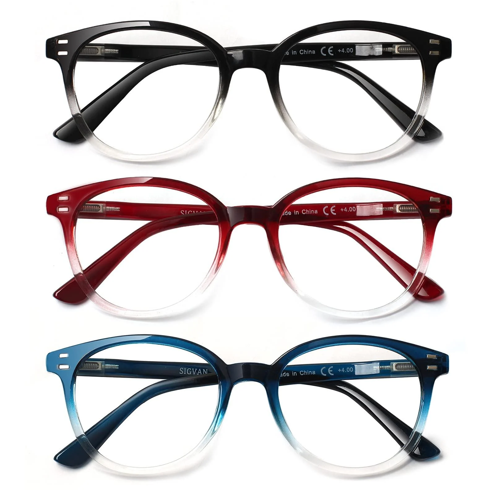 3 Pack Reading Glasses Spring Hinge Stylish Readers Black / Tortoise for Men and Women Color 2.25 x - SIGVAN