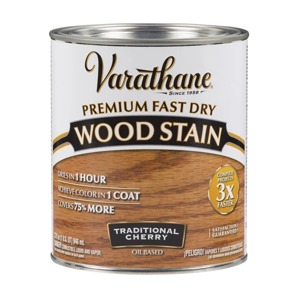 262008 Wood Stain, Translucent, Traditional Cherry, Liquid, 1 qt, Can - Varathane