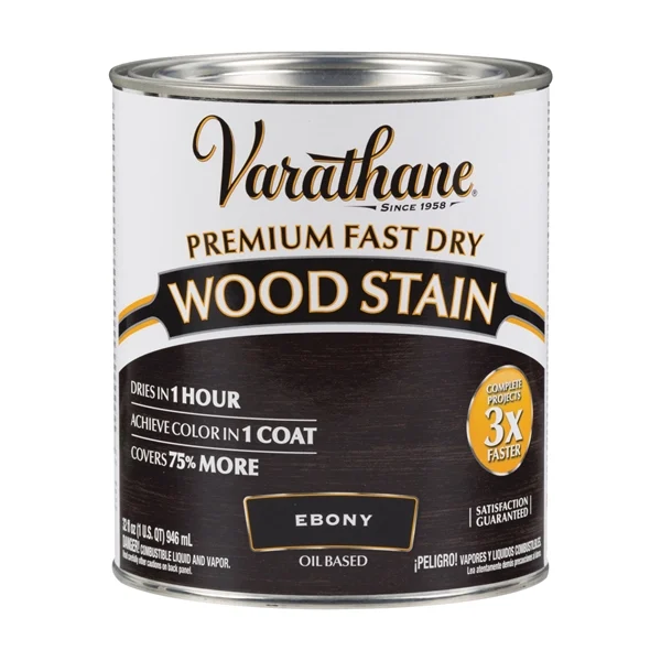 269395 Wood Stain, Translucent, Ebony, Liquid, 1 qt, Can - Varathane