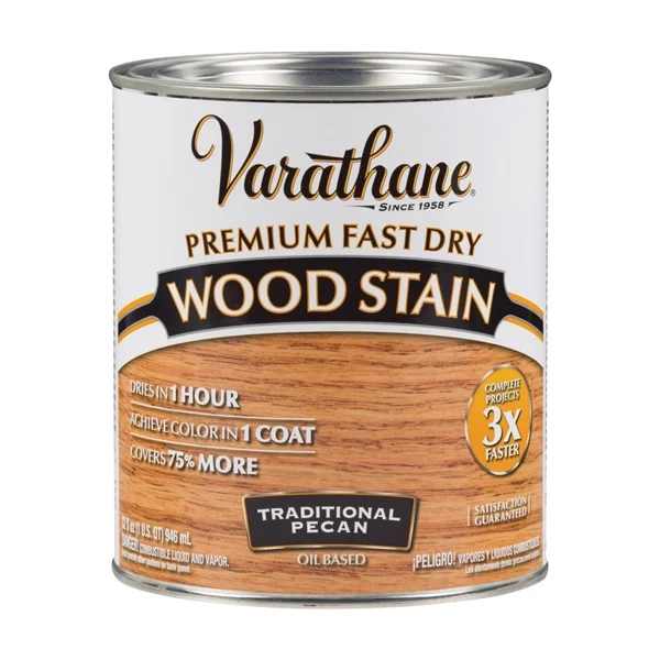 262013 Wood Stain, Translucent, Traditional Pecan, Liquid, 1 qt, Can - Varathane