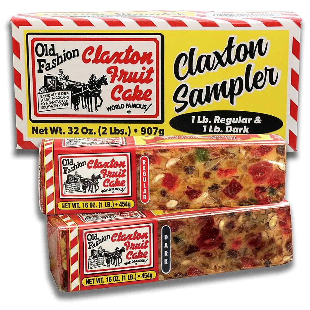 Claxton Fruit Cake Regular-Dark Sampler-Packed in New, Claxton Gift Carton