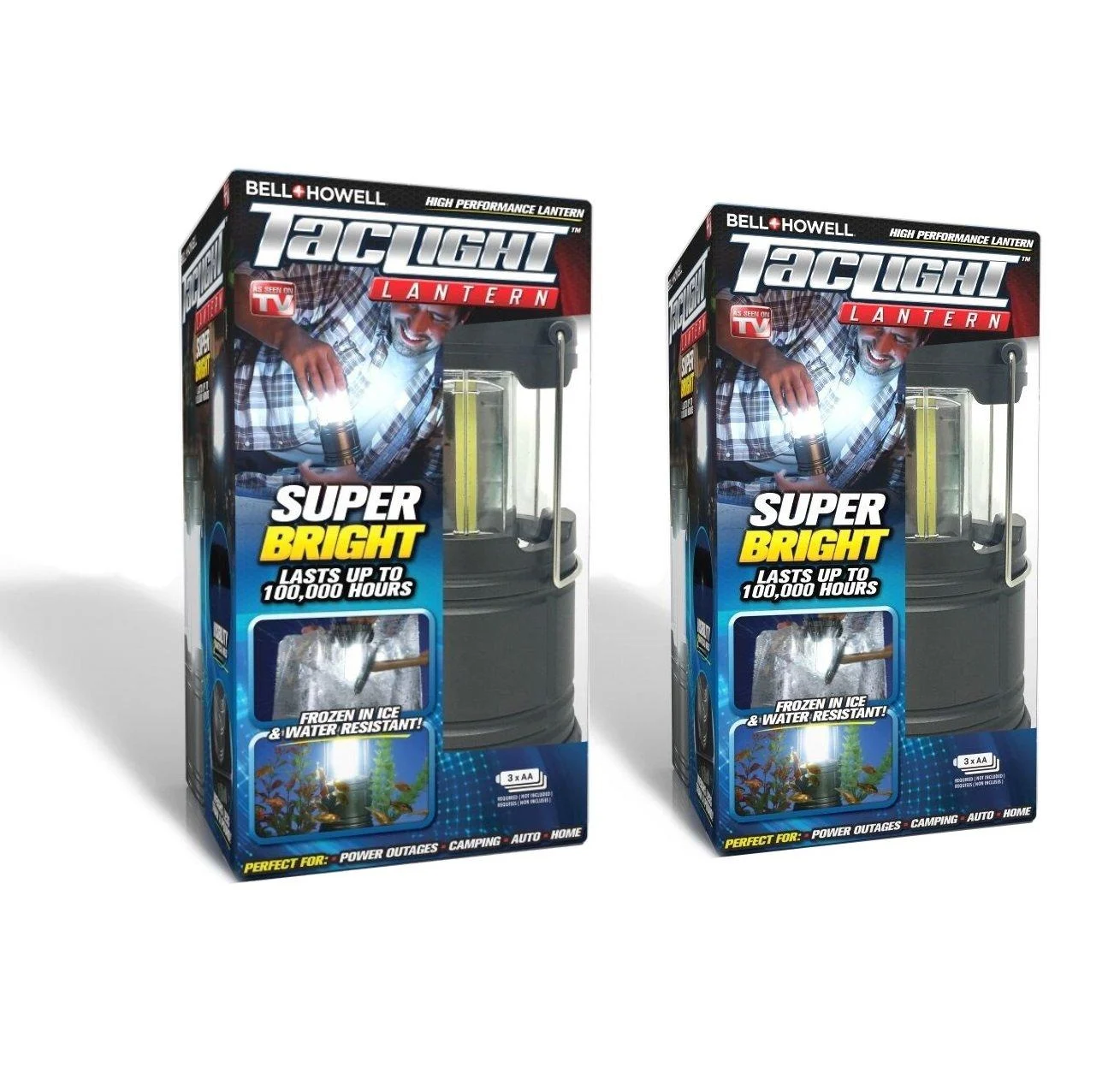 Bell + Howell Taclight Lantern Portable LED Collapsible Camping and Outdoor Torch 2 Pack - Bell+Howell