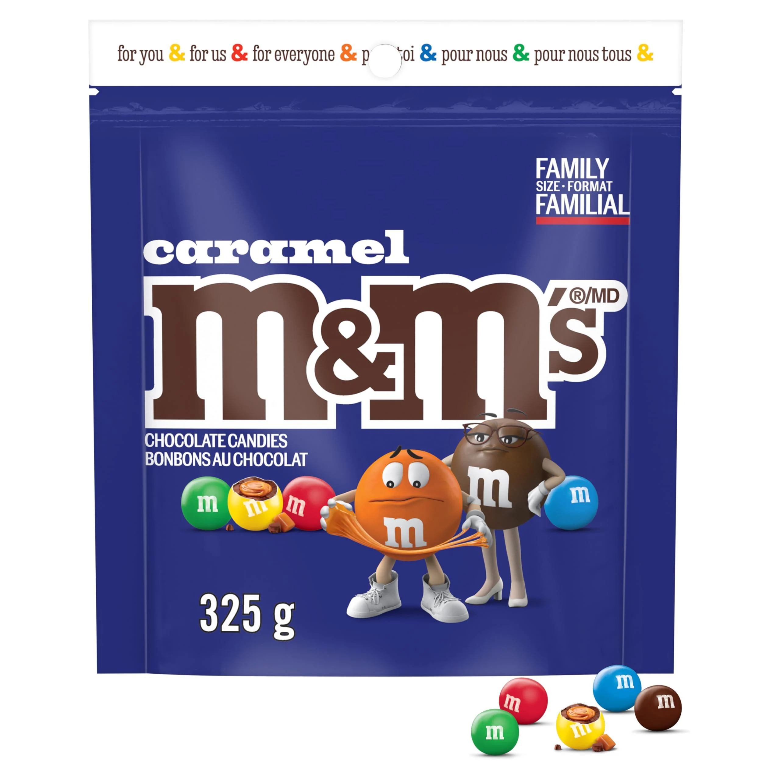 M&M'S Caramel Milk Chocolate Candies Family Size Bag 325g Caramel 325g