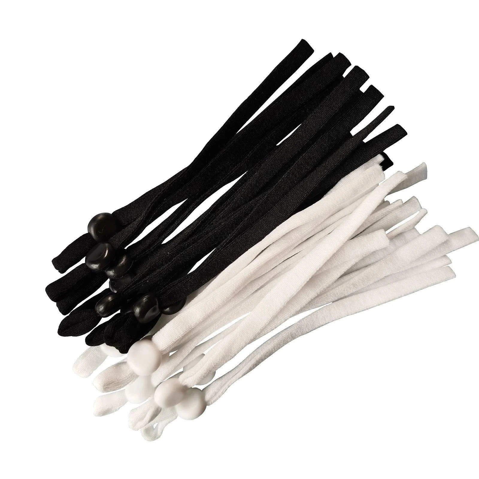 200Pcs Elastic String Bands for with Adjustable Buckle Masks Sewing - 1/4 inch Adjustable Stretchy Mask Earloop Lanyard Earmuff Rope (100white&100black)