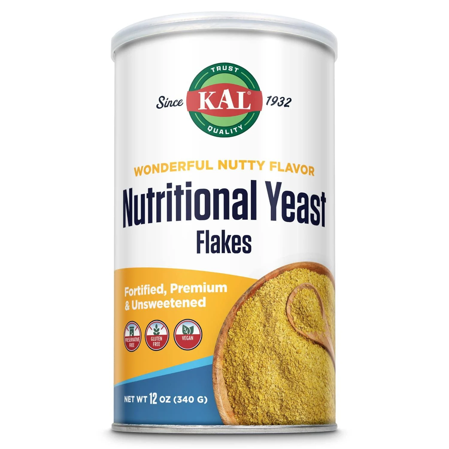 KAL Nutritional Yeast Flakes Unsweetened 12 oz (340 g)