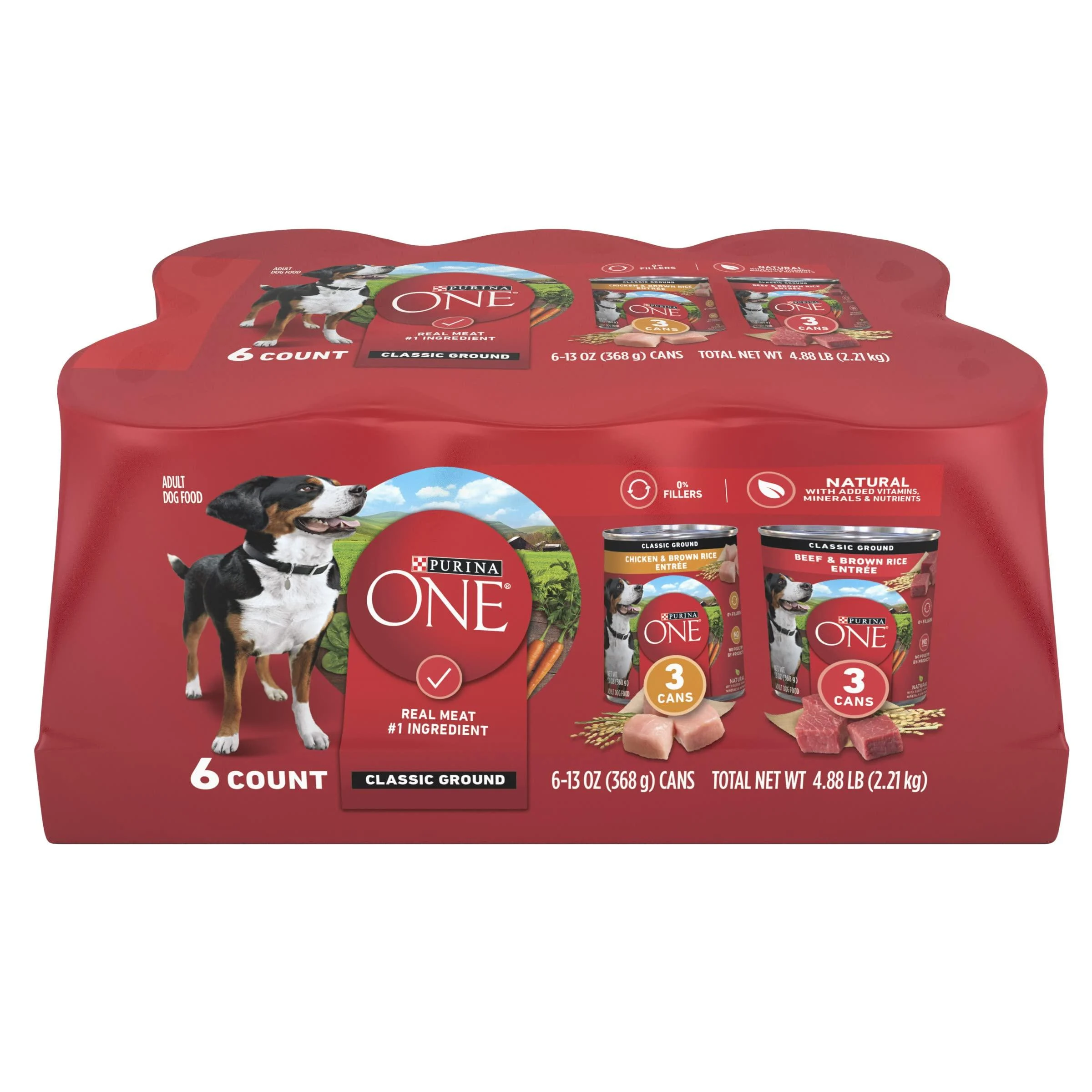 Purina ONE Dog Food 13 Ounce (Pack of 6) Variety Pack