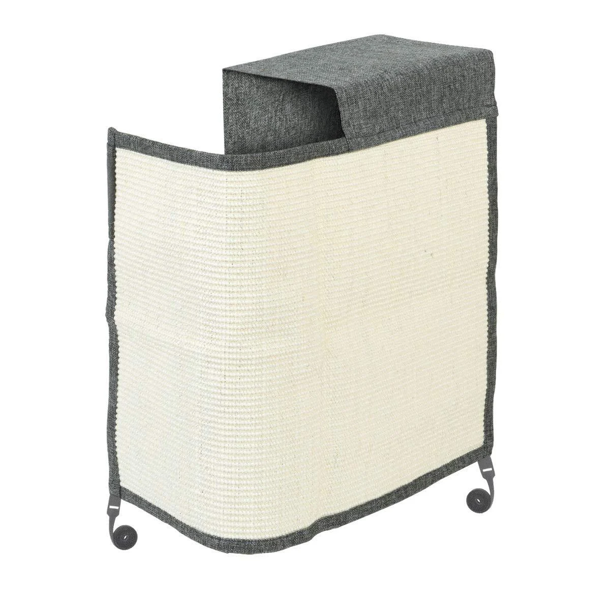 Navaris Cat Scratch Mat Sofa Protector - Natural Sisal Furniture Protector Scratching Pad for Cats - Scratch Carpet for Couch, Sofa, Chair Dark Grey Left