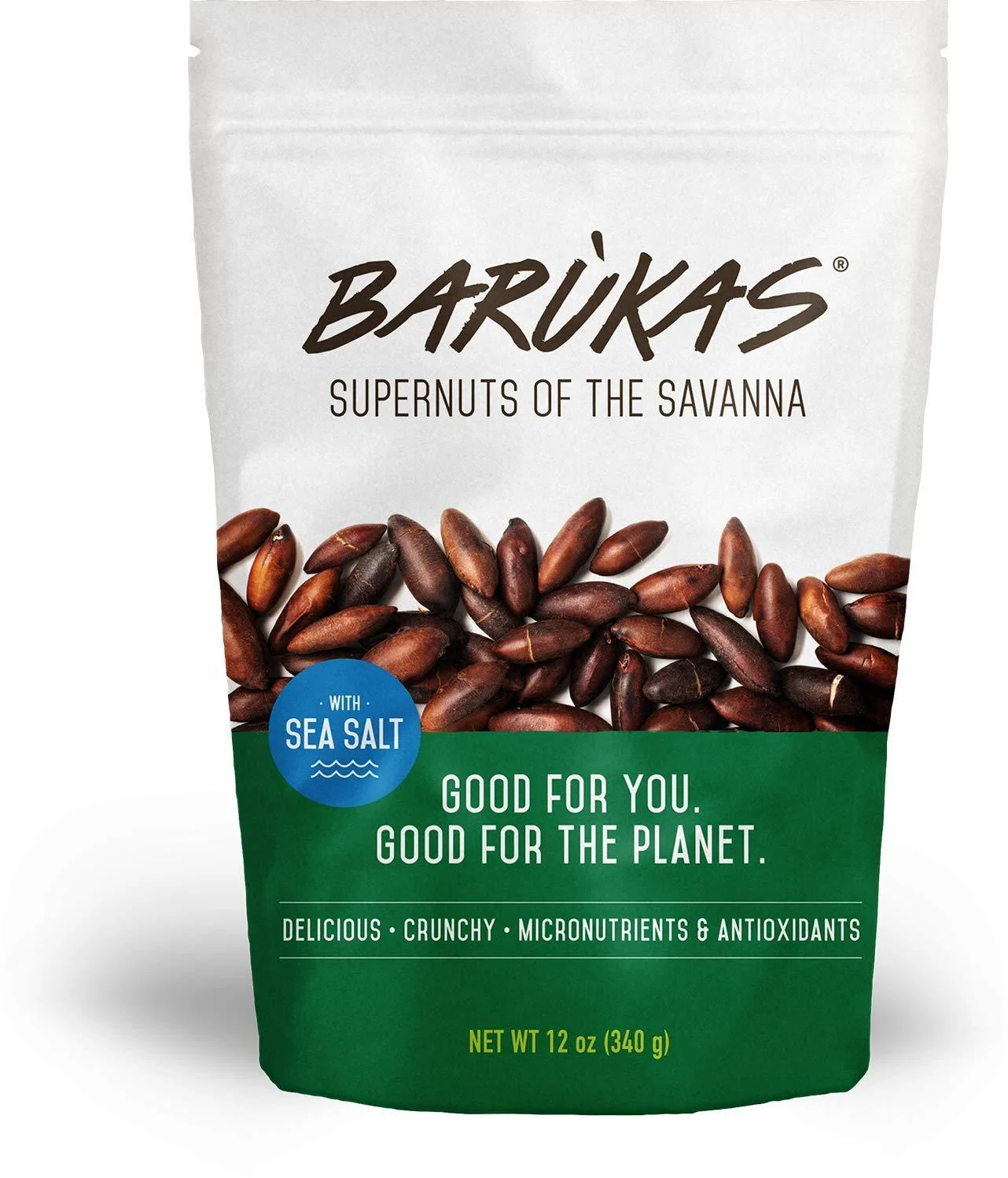 Barukas: The Healthiest Nuts in the World (Salted, 12 oz) Sea Salt 12 Ounce (Pack of 1) - Barkas