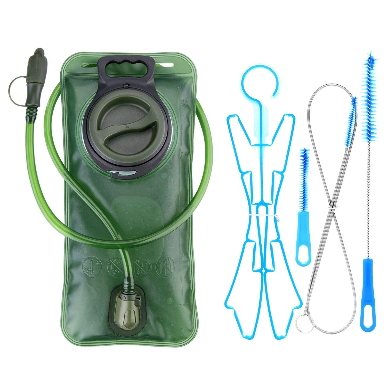 WADEO Hydration Bladder 2 Liter Leak Proof Water Reservoir Military Water Storage Bladder Bag BPA Free Hydration Pack Replacement for Hiking Biking Climbing Cycling Running Large Opening