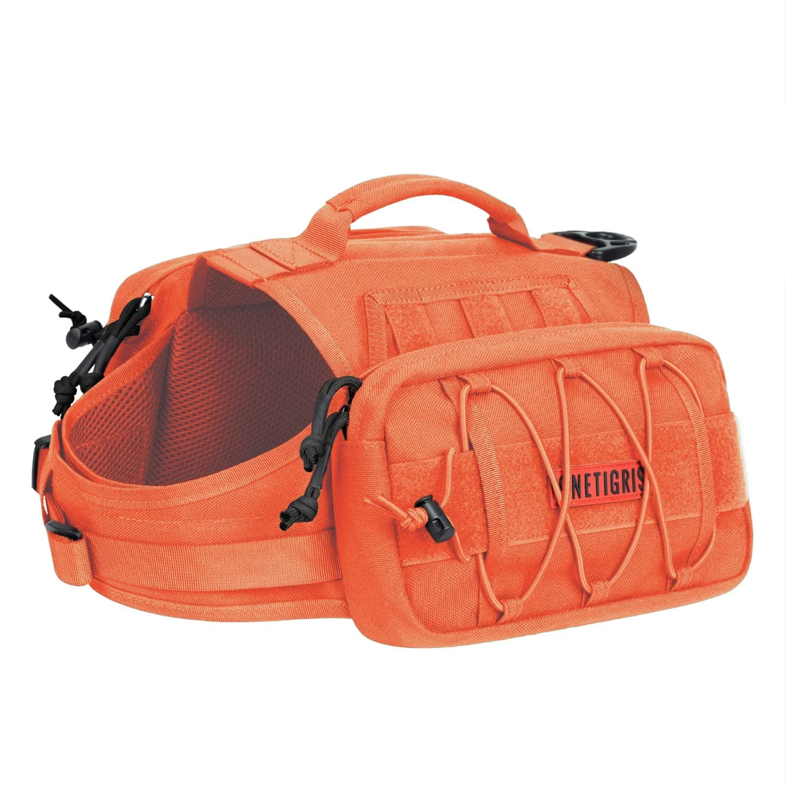 OneTigris Mammoth Dog Backpack 2.0 Version Tear Camping Hiking Dog Backpack for M/L Size Dogs (M Orange) M Orange