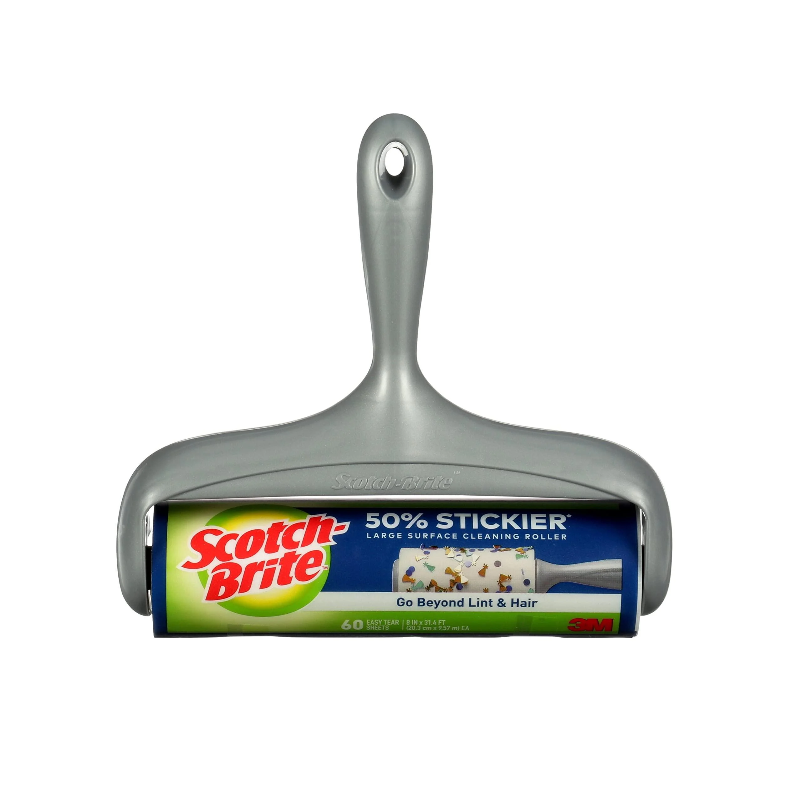 Scotch-Brite 50% Stickier Large Surface Lint Roller, Works Great On Pet Hair, 60 Sheets 1 Roller
